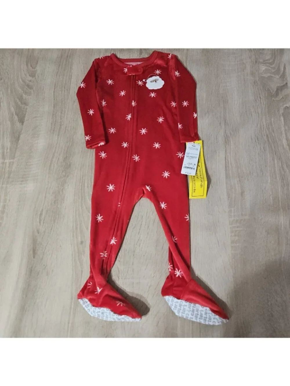 Lot Of 4 Carters Velour Pjs Pajamas Size 12 Months Girls Cozy Christmas Twins